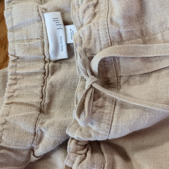 J. Jill Love Linen Tan 100% Linen Drawstring Waist Pants Size Large - Picture 5 of 8